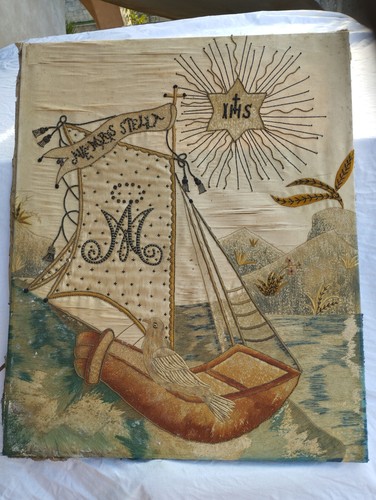 Antico quadro ricamo - ex, voto